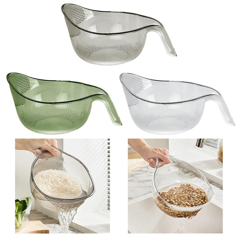 Rice Washing Colander Strainer - Fine Mesh Sieve for Draining Rice, Vegetables and Pasta - Multipurpose Kitchen Strainer Basket