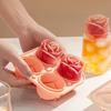 3D-Rosen-Eisformen, große Eiswürfelformen, machen Sie 4 riesige, niedliche Blumen-Form-Eis, lustiger großer Eisball-Maker aus Silikonkautschuk