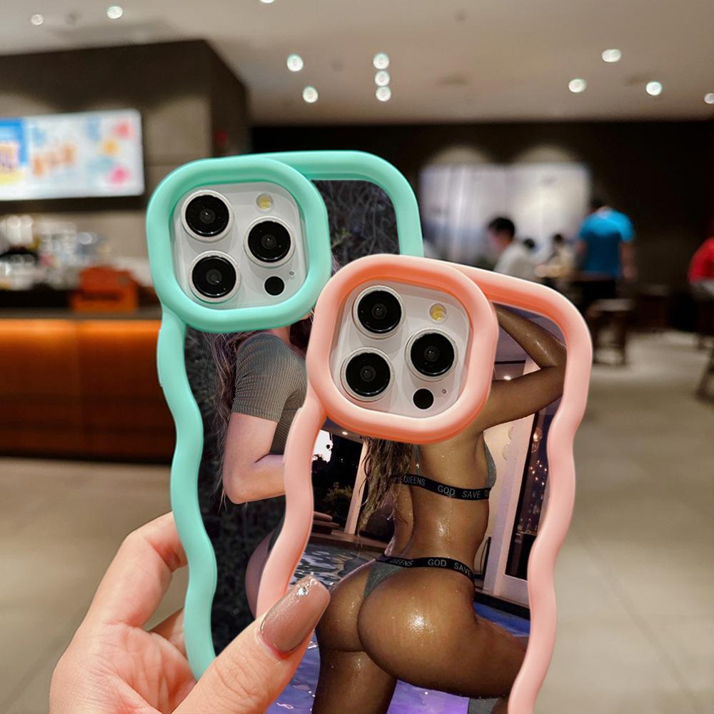 Macaron Big Wave Soft Phone Case for iPhone 11 12 13 14 15 Pro Max Samsung A13 A23 A14 A24 A53 A54 A55 Xiaomi Redmi Note 13 12C Cover A50 Sommer Ray