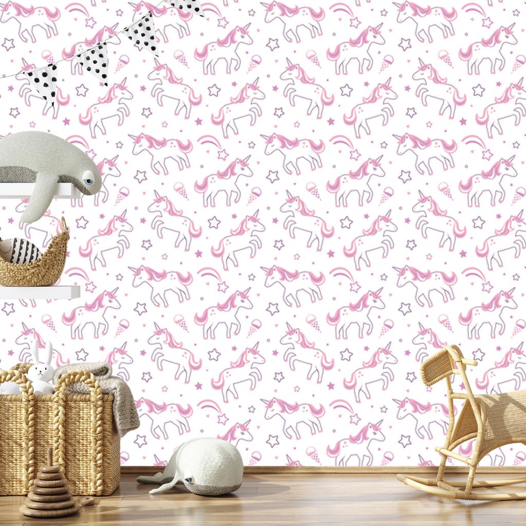 Unicorns among the stars wallpaper for living room and bedroom 50x1000