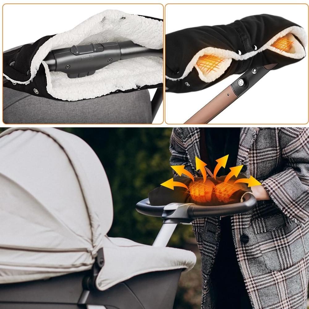 Hand Warmers, Pram Gloves, Hand Muff With Warm Fleece And Cotton Interior, Waterproof And Windproof Pushchair Hand Muff, Universal Size For Prams