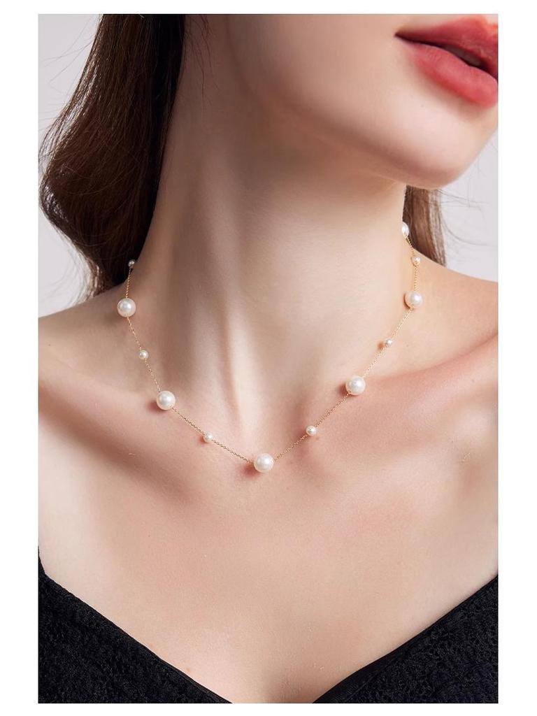 2024 Luxury French Tassel Pearl Necklace for Women – Elegant Clavicle Chain Design