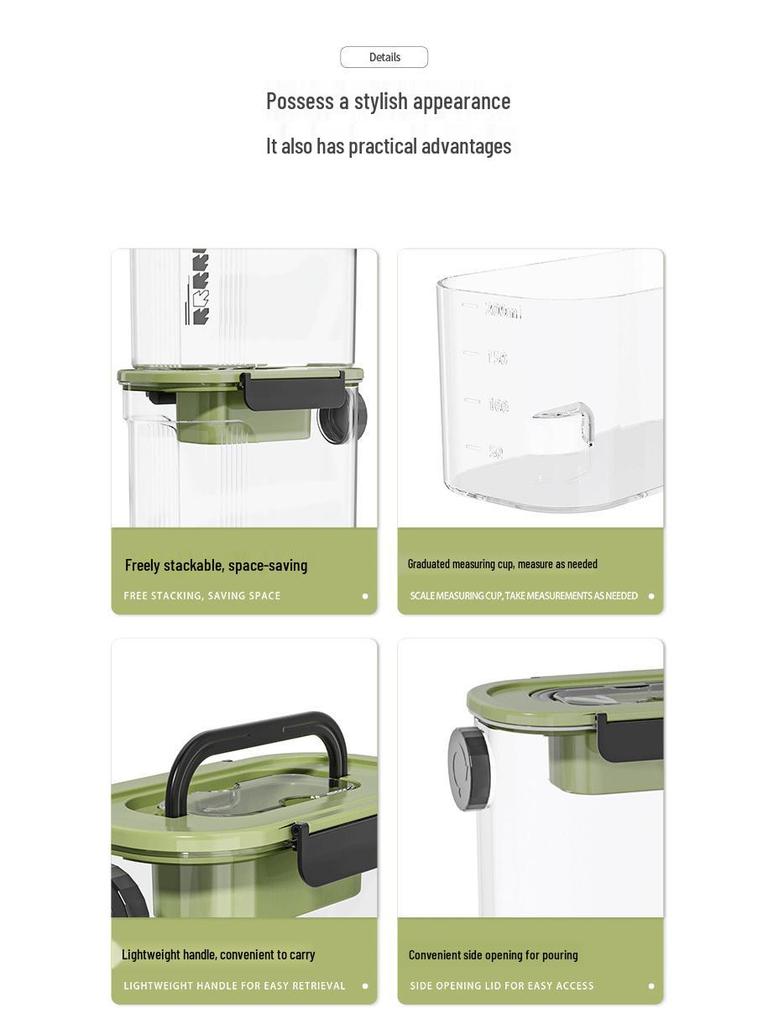 Transparenter, versiegelter Küchen-Aufbewahrungsbehälter - Feuchtigkeits- und Insektenschutz für Getreide, Müsli und Snacks