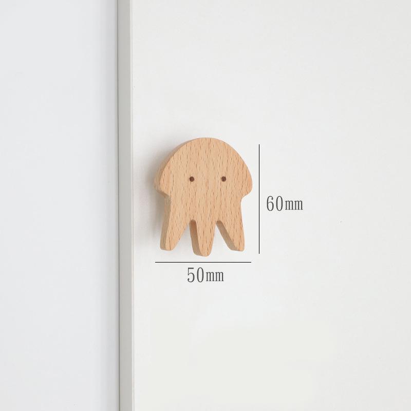 WV Wooden Door Handles Animal Wood Furniture Handles for Cabinets Dressers Drawers Door Knobs Kitchen Cupboard Wardrobe Pulls