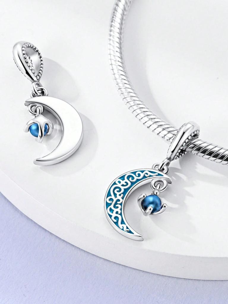 Charm Copper Colors Starry Sky Moon Bead For Original Bracelet Diy Beads Charms Jewellery Making Gift For Women Styfne