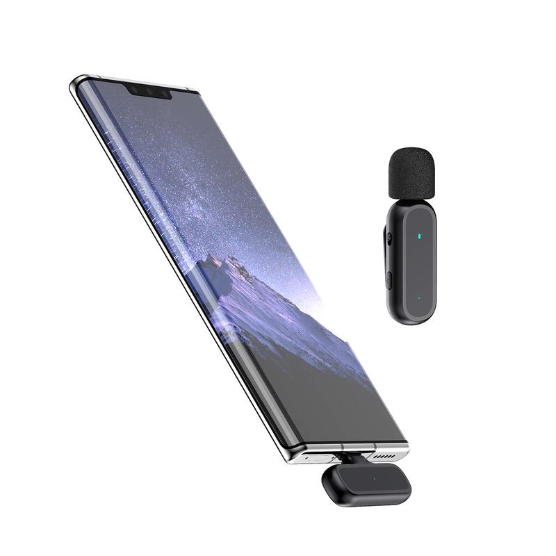 Wireless Lavalier Microphone 1TX+1RX with Charging Case - Noise Cancellation  Display Clip-on Mic for YouTube/TikTok/Streaming 