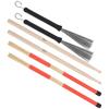 Drum Sticks Set 5A Classic Maple Rod Instrument Accessory with Retractable Brushes for Jazz