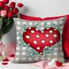 Valentine's Day Red Love Wedding Anniversary Line Printed Pillowcase Outdoor Sofa Cushion Cover