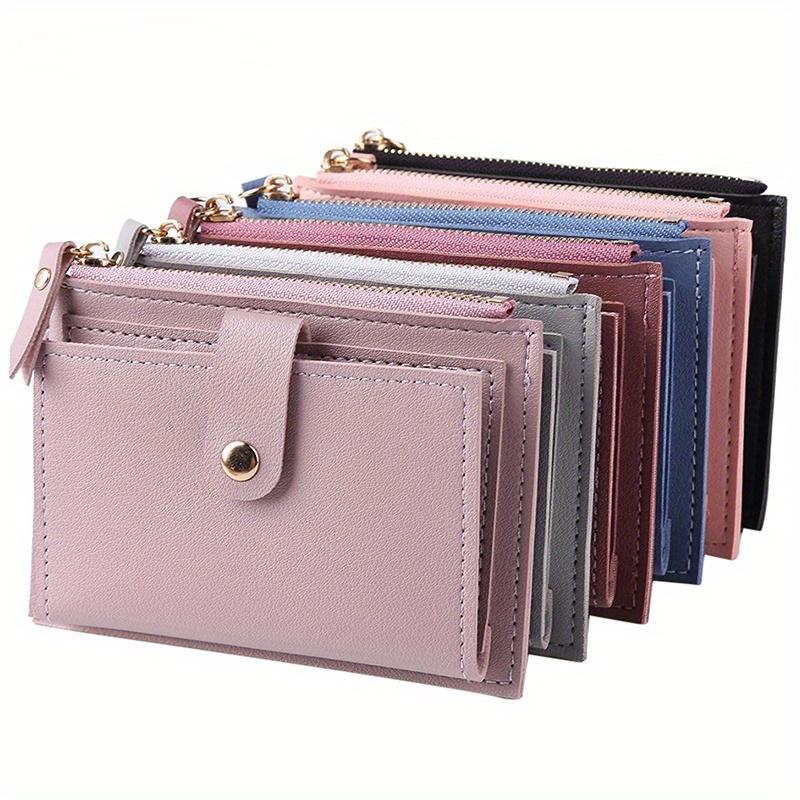 Frauen Geldbörsen PU Leder Weibliche Geldbörse Mini Haspe Solide Multi-Karten Halter Münze Kurze Brieftaschen Schlanke Kleine Brieftasche Zipper haspe