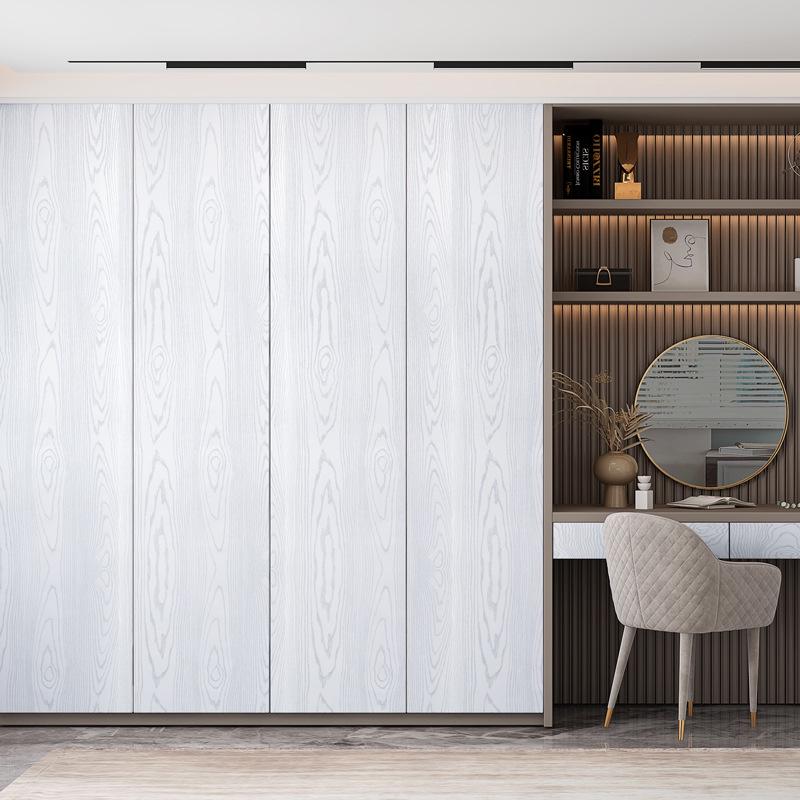 White Wood Grain Self-Adhesive Waterproof Film for Furniture and Cabinet Renovation