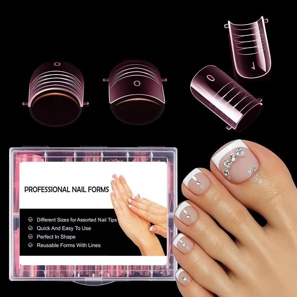 120pcs Full Cover False Tips Acrylic Poly Nail Gel Molds New Toe Nail Mold For Extension