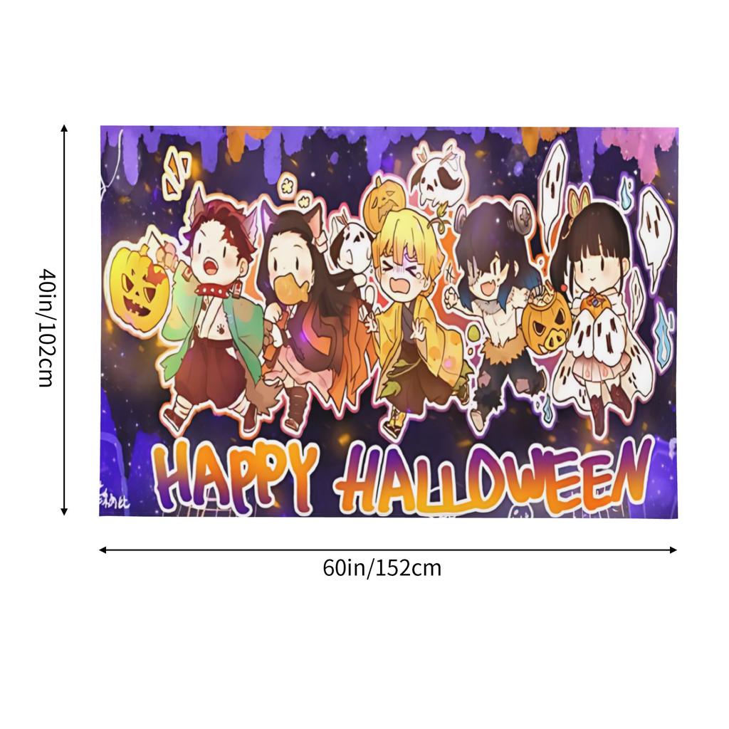 Halloween Demon Slayer Cutecore Tapestry Wall Hanging Blanket Tapestry Home Decor Items Wall Decorations