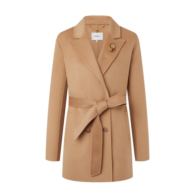 PORTS Women's Wool Cashmere Blend Mid-Length Coat