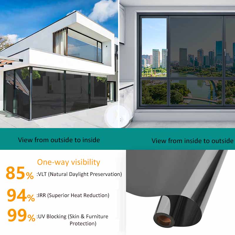 

Теплоизоляционная пленка для окон, антибликовая односторонняя зеркальная пленка, солнцезащитная пленка для окон магазинов, блокирующая ультрафиолетовое излучение 50cm*5m
