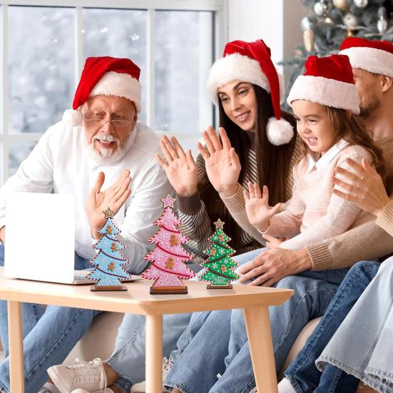 Christmas Tree Decor Candy Colors Gingerbread Man Design Wood Tabletop Decoration Wall Fireplace Shelf Ornament Gift