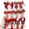 Fermacapelli Rosso a Fiocco Stile Antico - Accessorio Festivo per Hanfu da Bambina, Perfetto per le Celebrazioni di Capodanno