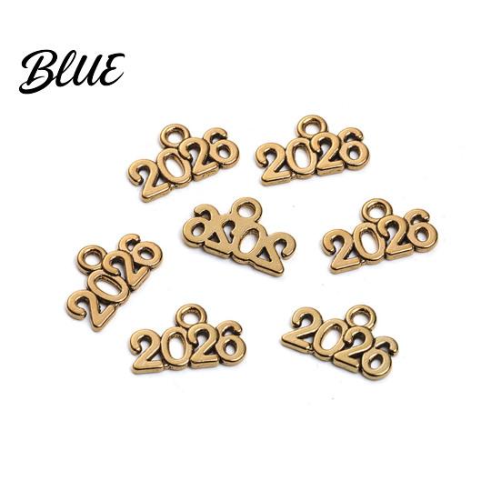 Holiday Number Decor 50Pcs 2026 Alloy Charm Vintage Decoration Accessories