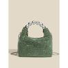 New round bead handbag inlaid brick women's fashion versatile diamond chain rhinestone shoulder bag messenger dinner bag