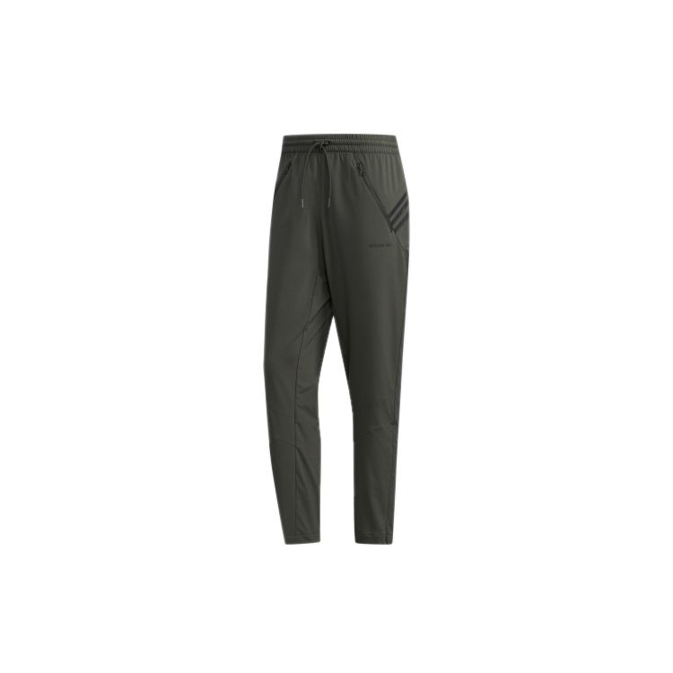 

Adidas Neo Zippered Ankle Joggers With Three Stripes Men Bottoms Dark-Green FN6468