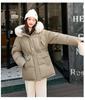 Women’s Midi Hooded Windproof Thicken Warm Winter Jacket With Big Fur Collar