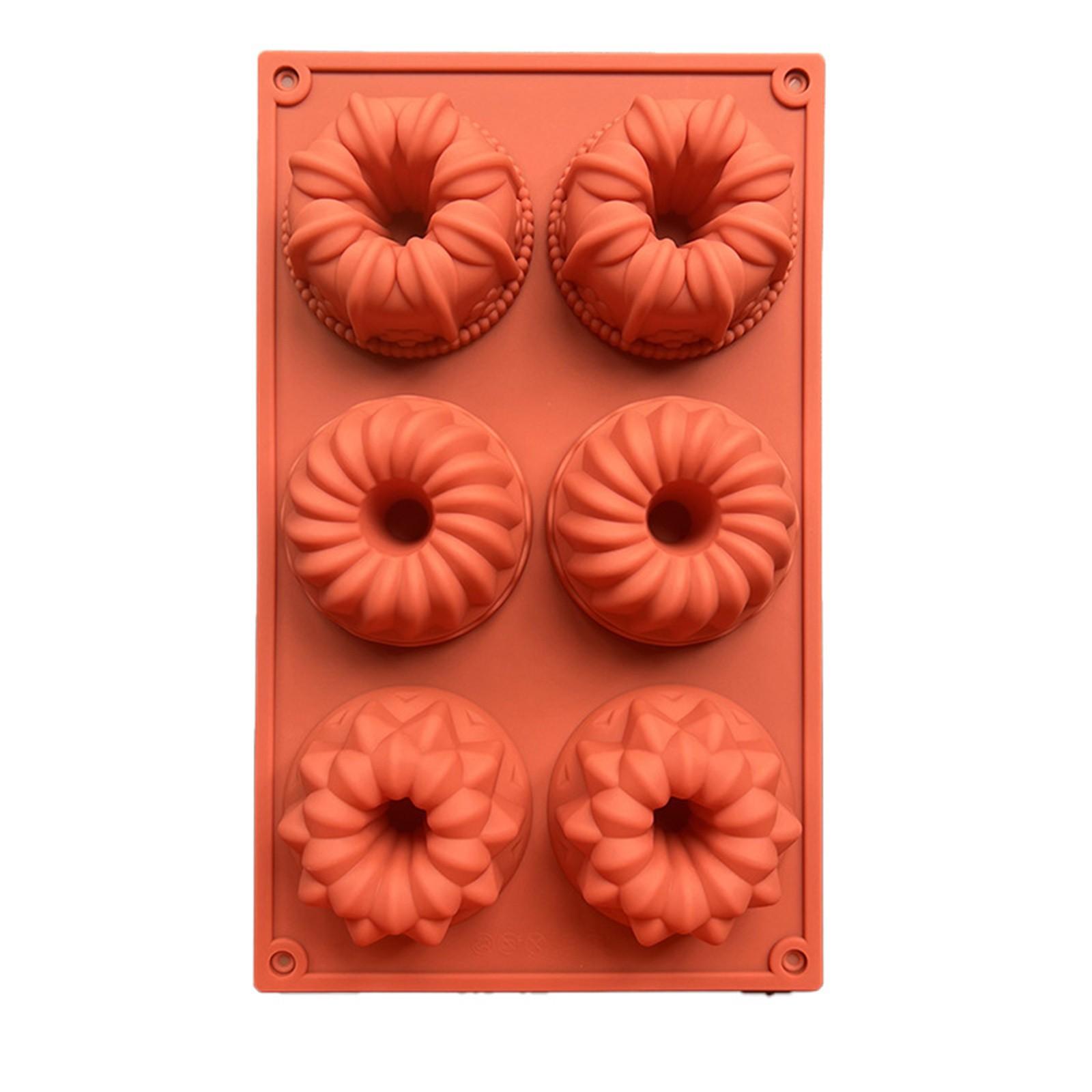 

Рифленая трубчатая форма для торта Fancy Donuts Силиконовая форма для выпечки Donas Cupcake Soap Making Tool Mols Silicona Kitchen Accessory One Size оранжевый