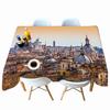 Seascape City Colorful Light Pattern Tablecloth Thicken Cotton Rectangular Round Table Cloth For Wedding Picnic Party 