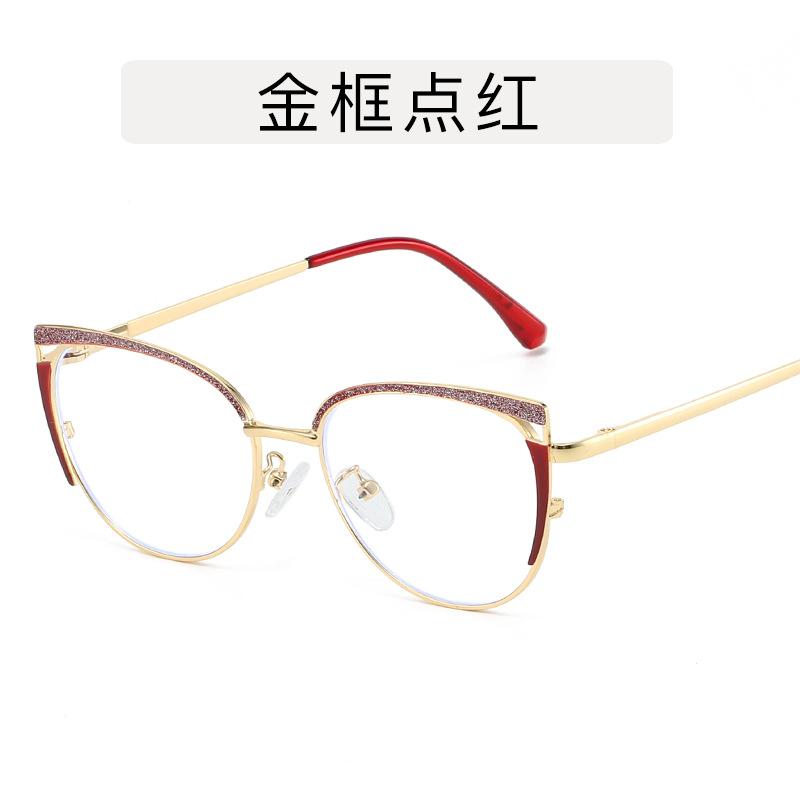 New Exquisite Metal Glasses for Women Anti Blue Light Glasses Fashion Cat Eye Computer Goggles Eyewear