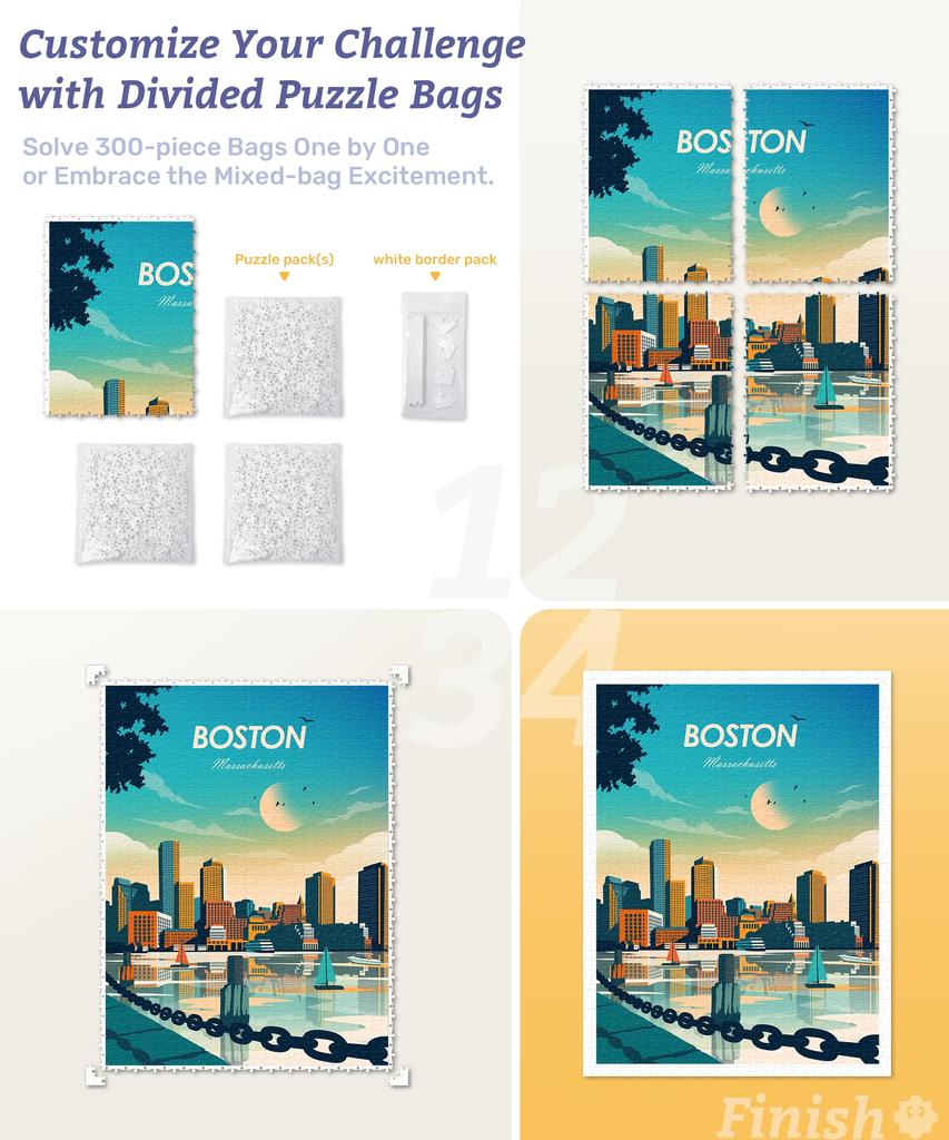 PieceRelax Plastic Jigsaw Puzzle Illustrations Mountain for No Broken Design 600-Piece "Bigelow View" (31x45cm) Adults, Challenging, Pieces,