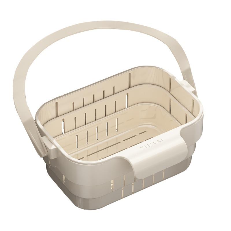 

Wall-mounted Foldable Water Storage Tray with Drainage Basket. New Kitchen Draining Rack for Separating Food and Filtering. белый