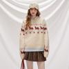 UNIFREE Fair Isle Retro Jacquard Crew Neck Sweater