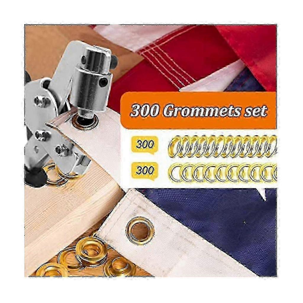 Heavy Duty 10mm Eyelet Pliers Set for Tarpaulins with 300 Eyelets, Tarp Fixing Tool