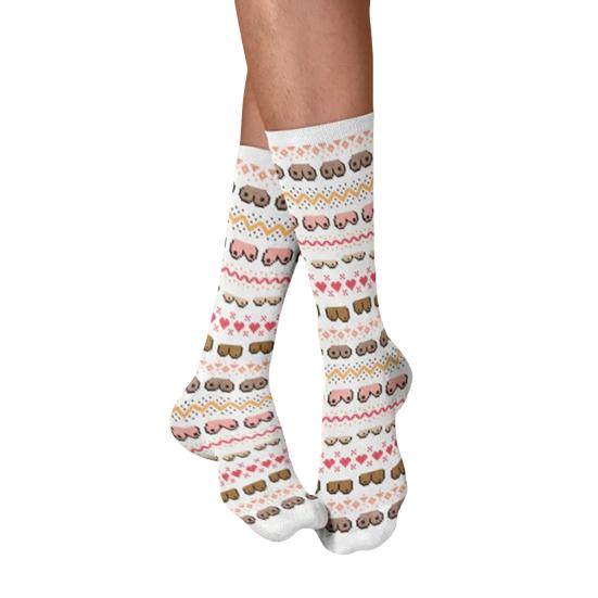 

Шкарпетки на День Святого Валентина Зухвалі візерунки грудей Шкарпетки для чоловіків і жінок Еластичні Веселі Шкарпетки середньої довжини Подарунок на День Святого Валентина Річницю для нього/неї A