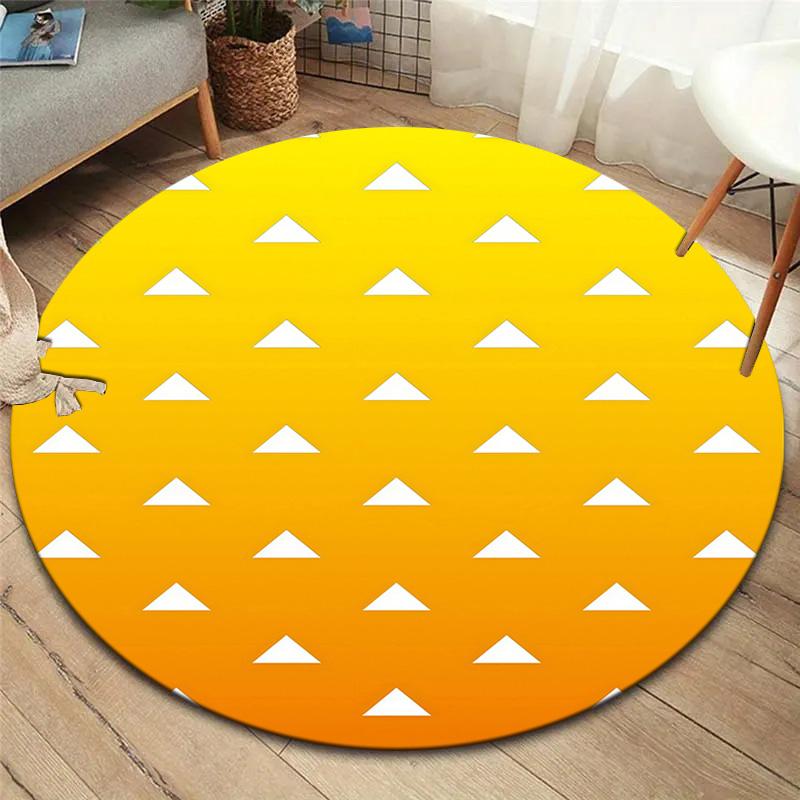 Demon Slayer Art Round Area Rug Carpet Rug For Living Room Bedroom Sofa Playroom Decor Nonslip Floor Mat