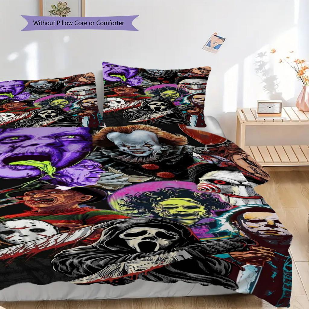 Joker'S Fiery Encounter Threepiece Set 1 Duvet Cover 2 Pillowcase Without Core Bedding Set Duvet Cover And Pillowcase Soft And Comfortable