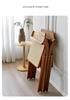 Wicker Folding Chair with Backrest - Solid Wood Casual Dining or Living Room Stool