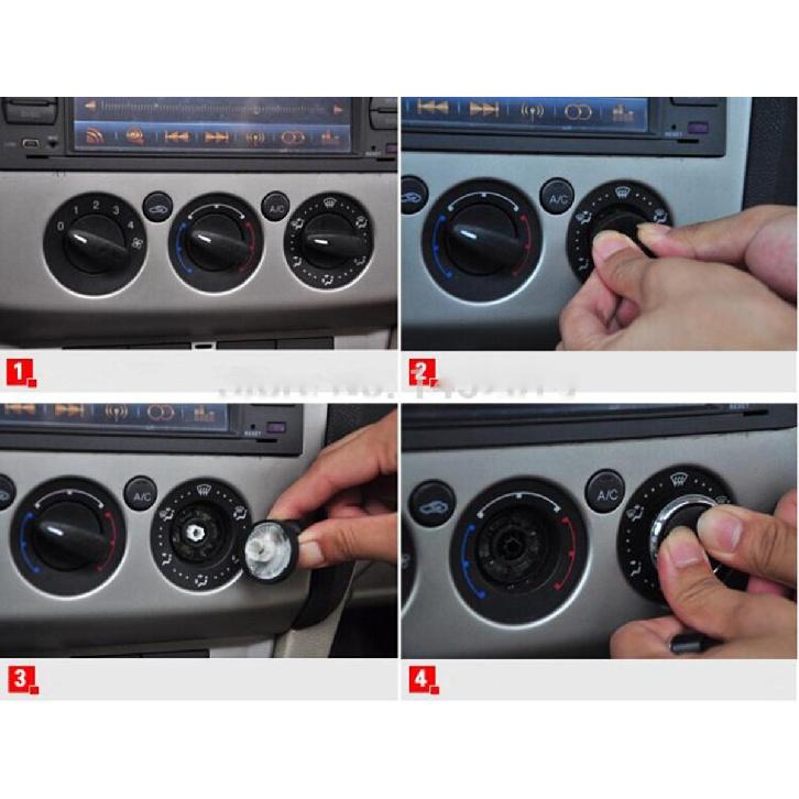 Yosoo 3pcs/Lot Aluminum Alloy Car Air Conditioning Heat Control Switch AC Knob for Ford Focus 05-14 Auto Accessories (Silver)