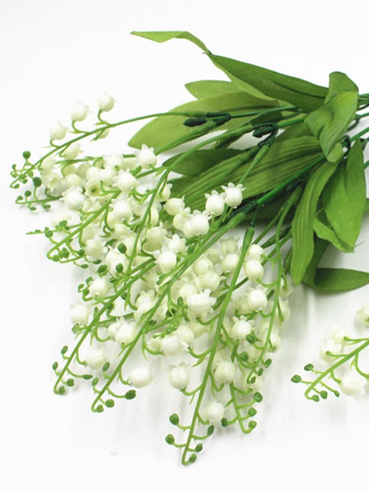 3Pcs Campanula Artificial Flowers Plastic and Silk Cloth Fake Flowers for Home Wedding Decoration