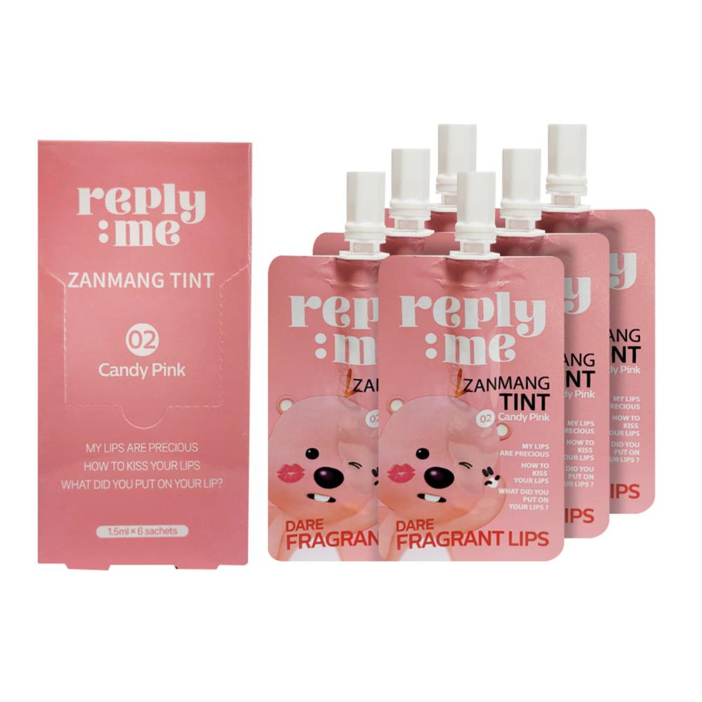 [Limited Edition] Reply:Me Zanmang Loopy Pouch Lip Tint Set 02 Candy Pink – 6 Mini Lip Tints Kit(1.5 ml x 6) 02 Candy Pink (6 Mini Lip Tints Kit)