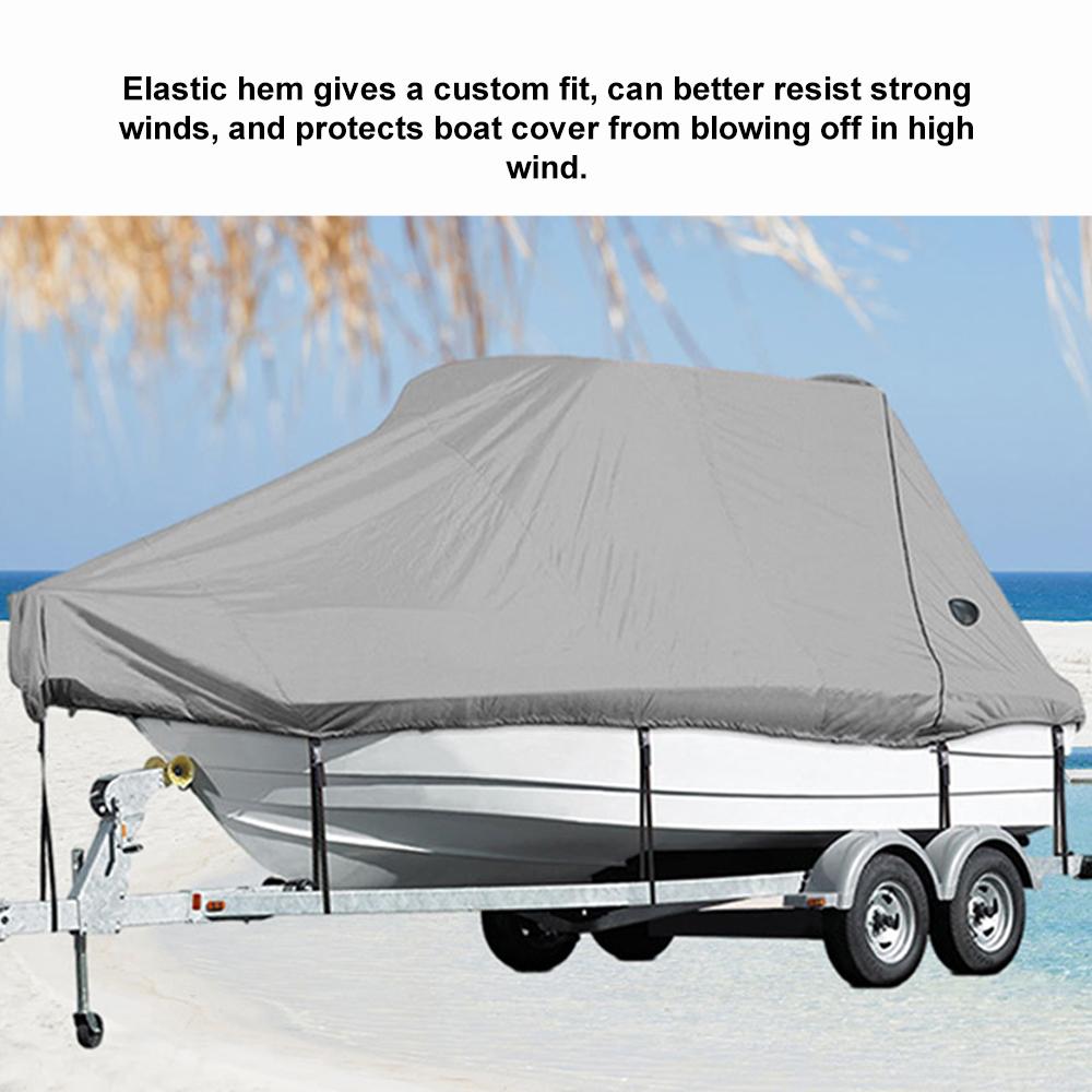 Odporny na rozdarcia pokrowiec na łódź z torbą do przechowywania Wodoodporny pokrowiec na łódź na każdą pogodę Pasuje do V-Hull, Tri-Hull,