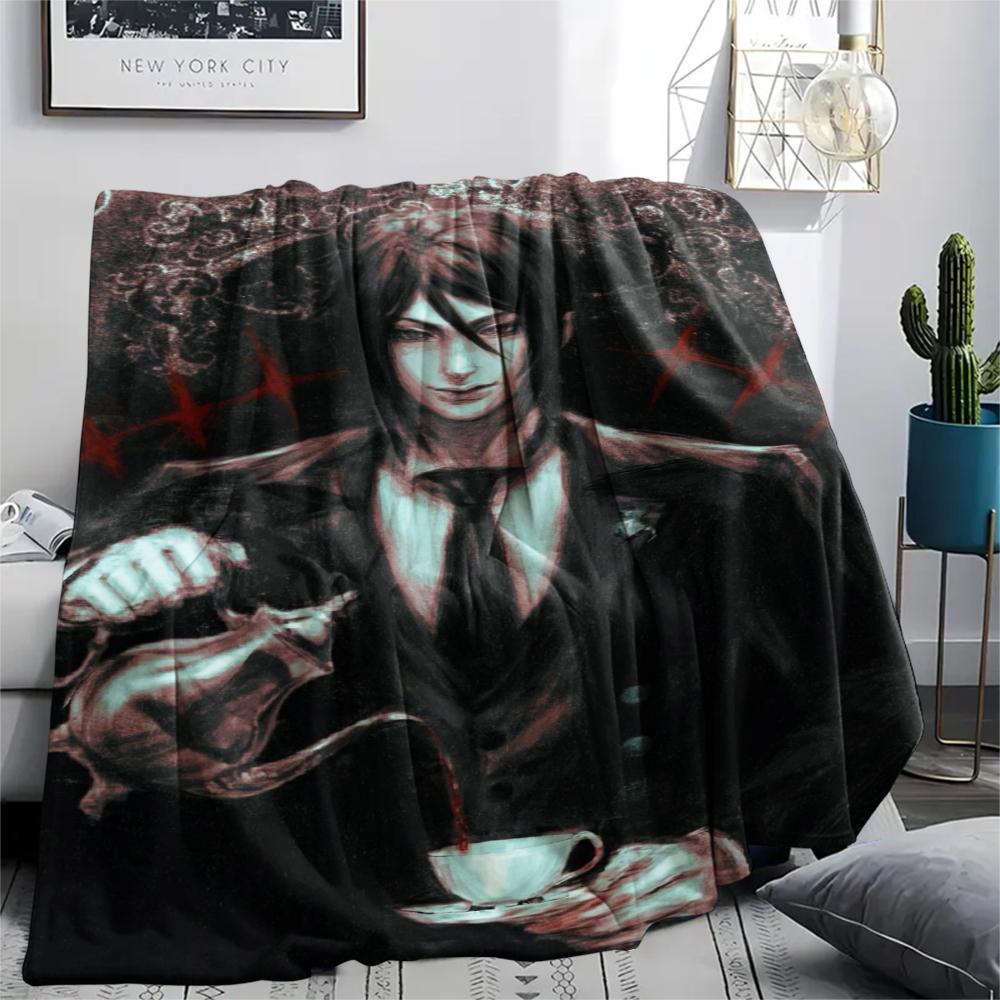 Coperta in Flanella con Stampa Black Butler, Alta qualità Confortevole per Tutte le Stagioni, Decorazione per la Casa, Calore e Comfort, Perfetta per Regali di Natale08