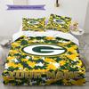 Name Custom Green Bay Packers Pattern Bedding Set Quilt Cover Pillowcase Home Decor Gift (1 * Duvet Cover + 2 * Pillowcase, Without Core)