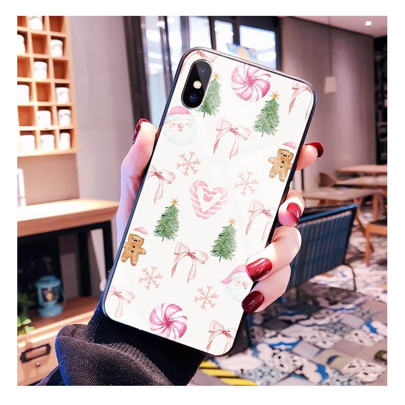 Glass phone case For Samsung S25 S24 S23 S22 Ultra S24 Plus A55 A16 A54 A15 A56 A36 S25 FE Christmas Aesthetic