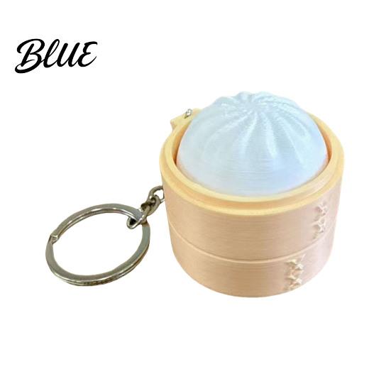 Steamed Bun Clicker 3D Printed Keychain Stress Relief Push Button Finger Toy Fidget белый