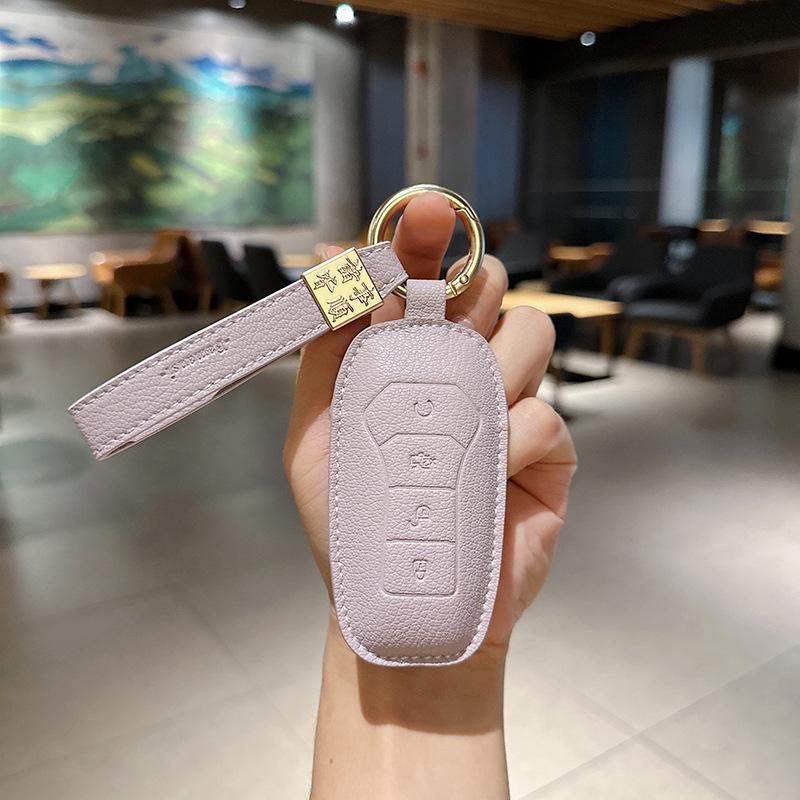 BYD Car Key Case for Song Plus DMi, Han EV, Tang DMi, Dolphin, Qin Plus, Song Pro, and Seagull Models with Buckle.