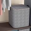 Large Clothes Storage Bag Houndstooth Moving Bag Closet Organizer Quilt Blanket Storage Tote with Handles