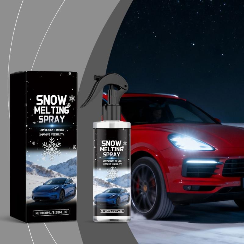 Fast Thaw Ice Melt Sprayed For Car Mirrors Windshield Frosts Prevention Compacted 100ml Bottle Winter Driving Essential
