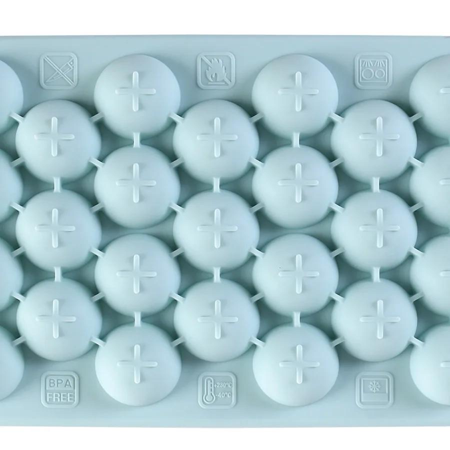 Leeseph Round Ice Cube Trays, Silicone Ice Ball Maker Mold for Freezer, Circle Ice Cube Making Chilling Ice maker mini Cake mold