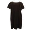 FOXEY RABBITS Made In Japan Short Sleeve Velor-like One Piece 40 Brown Women Used