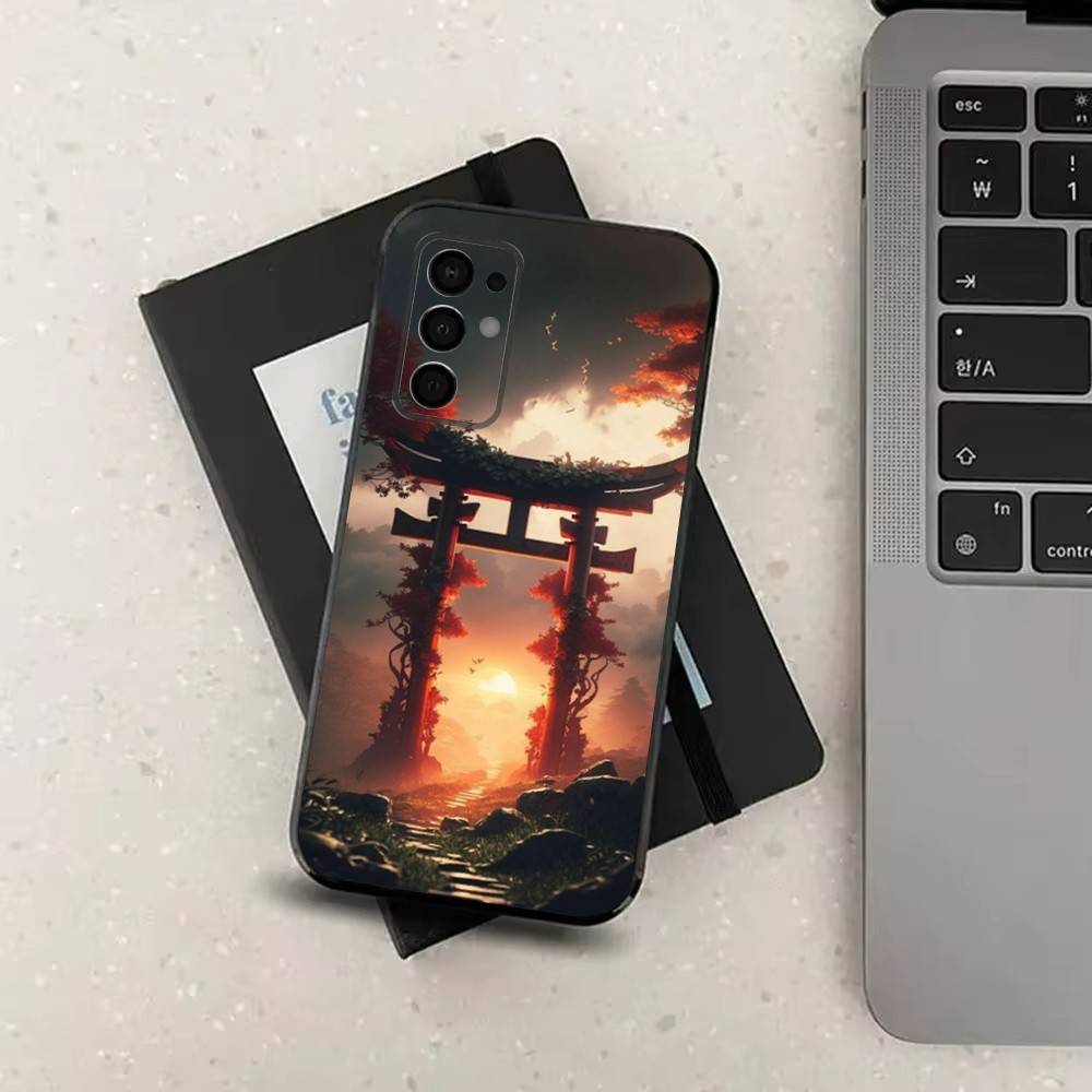 Art Japanese Style For Samsung Galaxy A73,31,Note,72,41,8,9,52,J7,22,71,53,32,Soft Black Silicone Cover Case