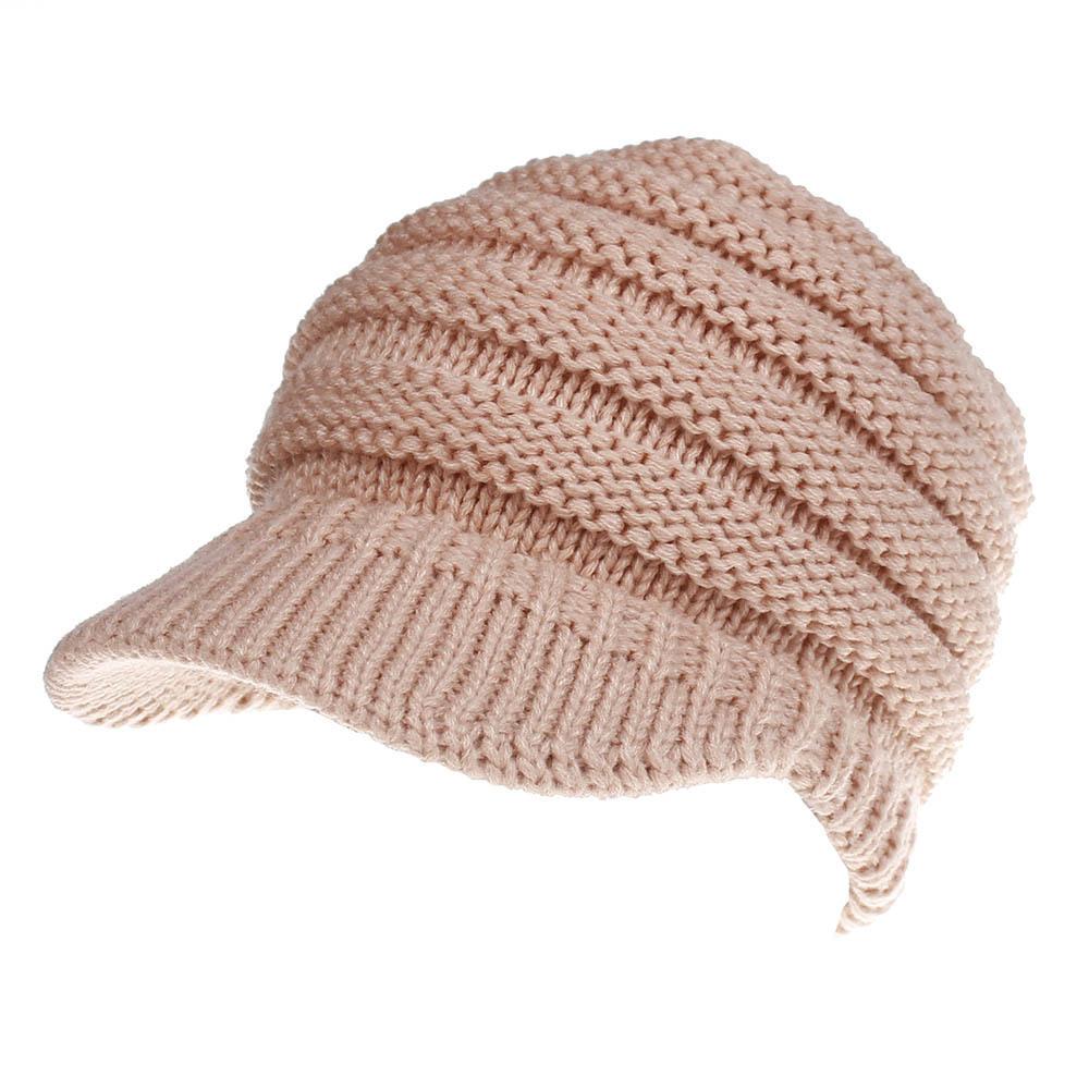 Ins neue gestrickte Baseballkappe für Damen ohne Logo offene Zopfmütze Hüte für Damen und Herren Skisportmütze